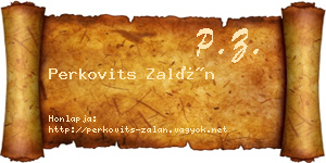 Perkovits Zalán névjegykártya